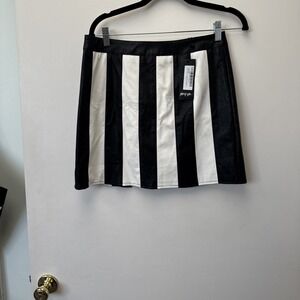 Nasty Gal Faux Leather Stripped Skirt Size 12
